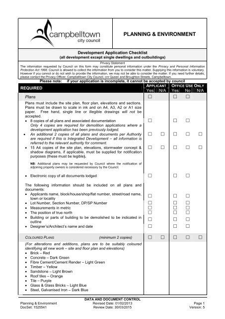 city of sydney da checklist|Development applications .